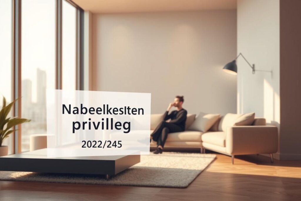 A detailed illustration of the "Nebenkostenprivileg 2024/2025" concept, showcasing its implications for the viewer. A serene, minimalist scene with a sleek, modern apartment interior. Soft, diffused lighting casts a warm glow, creating a sense of comfort and clarity. In the foreground, a stylized visual representation of the "Nebenkostenprivileg" takes center stage, rendered in an abstract, conceptual manner. The middle ground features a person sitting comfortably on a plush sofa, deep in thought, contemplating the impact of this privilege. The background subtly hints at the broader context, with muted city skyline elements visible through large windows, suggesting the interconnectedness of this topic with the wider world. The overall mood is one of contemplation, understanding, and the exploration of the implications of this important concept.